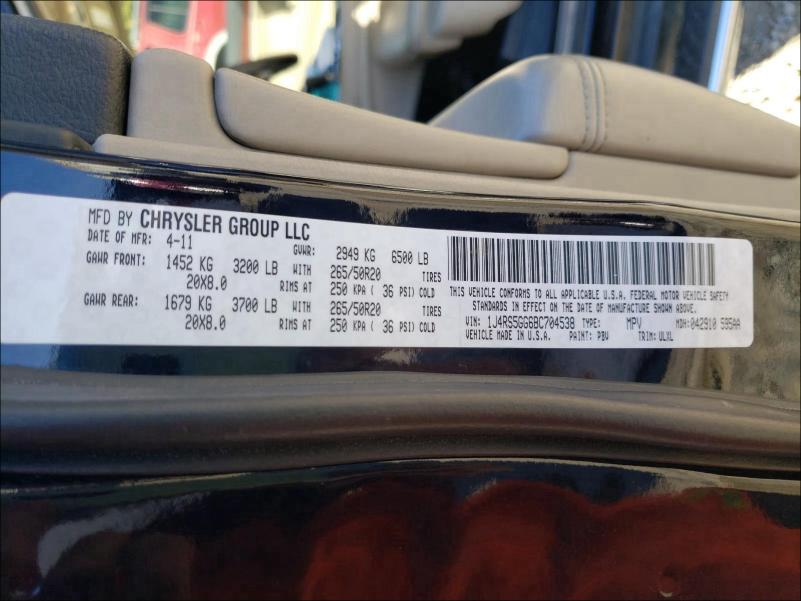 Photo 9 VIN: 1J4RS5GG6BC704538 - JEEP GRAND CHER 