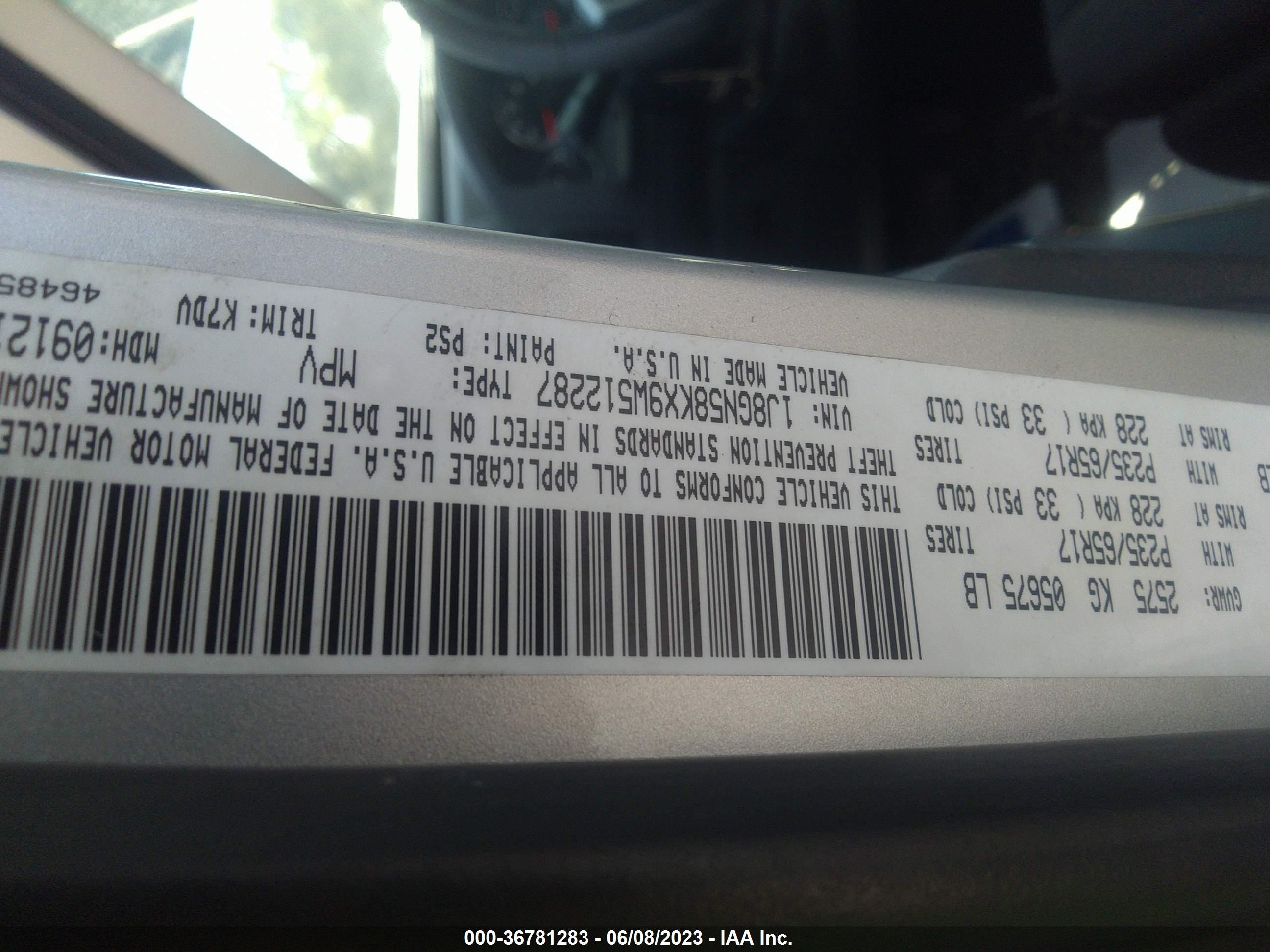 Photo 7 VIN: 1J8GN58KX9W512287 - JEEP LIBERTY (NORTH AMERICA) 