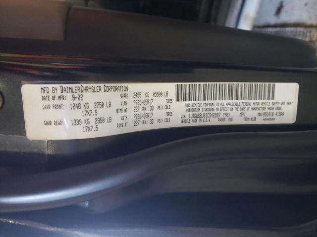 Photo 9 VIN: 1J8GW68J03C542997 - JEEP GRAND CHER 