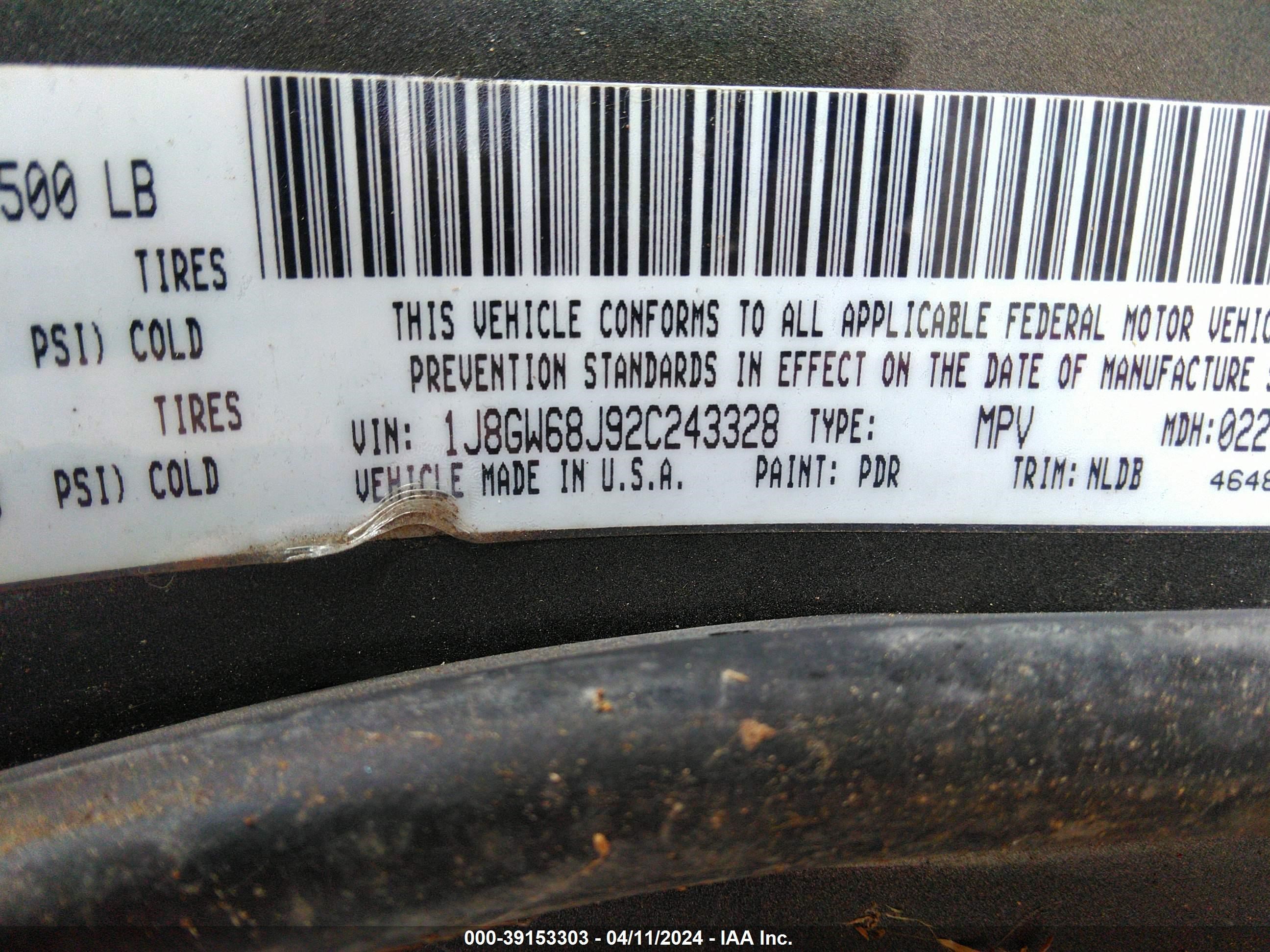 Photo 8 VIN: 1J8GW68J92C243328 - JEEP GRAND CHEROKEE 