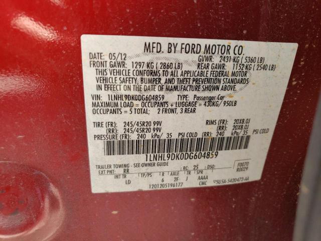 Photo 12 VIN: 1LNHL9DK0DG604859 - LINCOLN MKS 