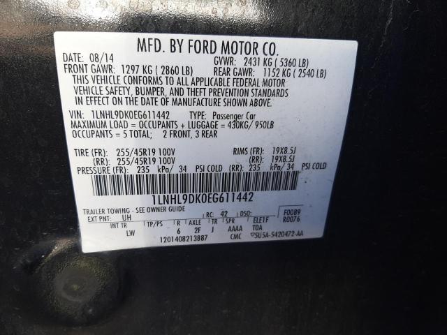 Photo 11 VIN: 1LNHL9DK0EG611442 - LINCOLN MKS 