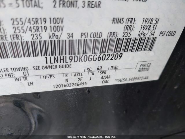 Photo 8 VIN: 1LNHL9DK0GG602209 - LINCOLN MKS 