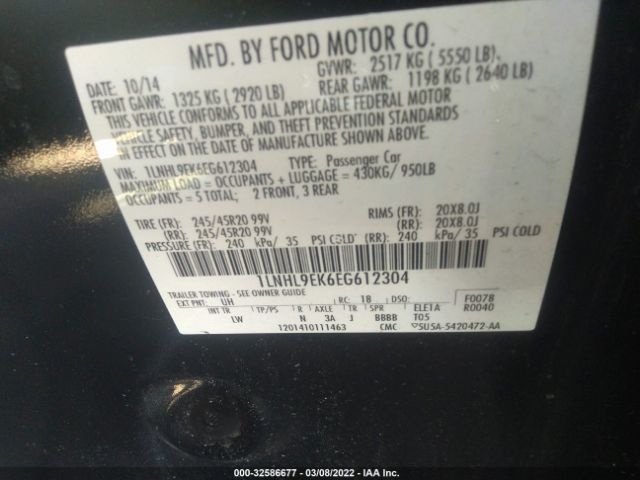 Photo 8 VIN: 1LNHL9EK6EG612304 - LINCOLN MKS 