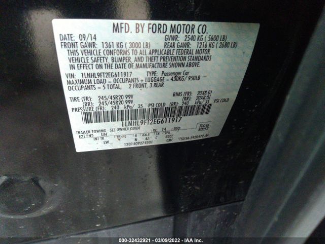 Photo 8 VIN: 1LNHL9FT2EG611917 - LINCOLN MKS 