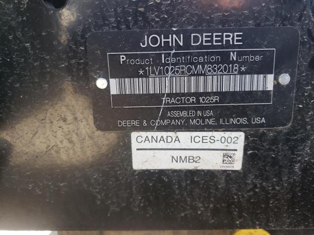 Photo 9 VIN: 1LV1025RCMM832018 - JOHN DEERE 1025R 