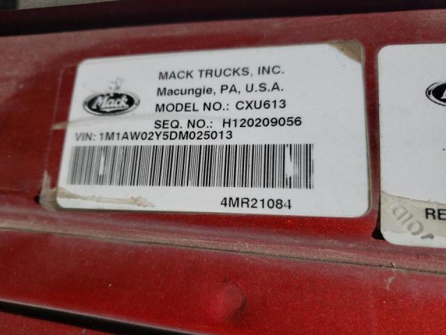 Photo 9 VIN: 1M1AW02Y5DM025013 - MACK 600 CXU600 