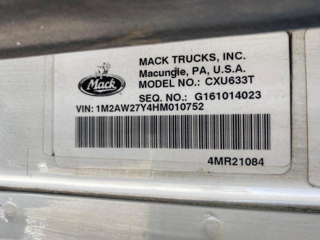 Photo 9 VIN: 1M2AW27Y4HM010752 - MACK 600 CXU600 