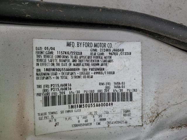 Photo 11 VIN: 1MEFM50U55A600849 - MERCURY SABLE GS 