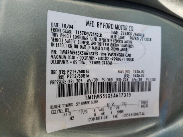 Photo 11 VIN: 1MEFM55SX5A617315 - MERCURY SABLE LS P 