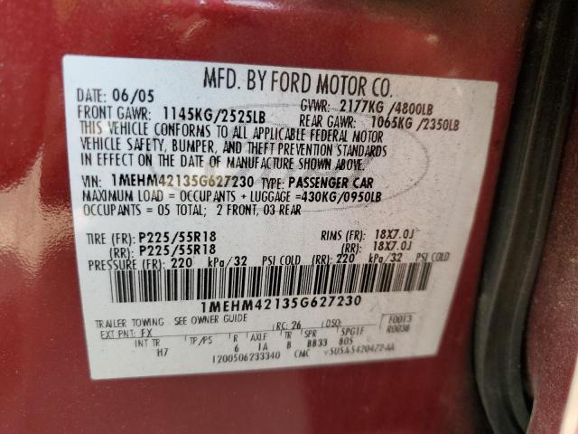 Photo 11 VIN: 1MEHM42135G627230 - MERCURY MONTEGO PR 