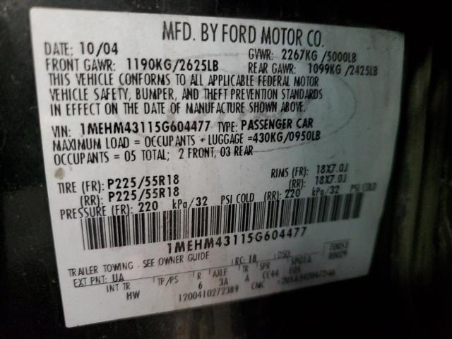 Photo 12 VIN: 1MEHM43115G604477 - MERCURY MONTEGO 