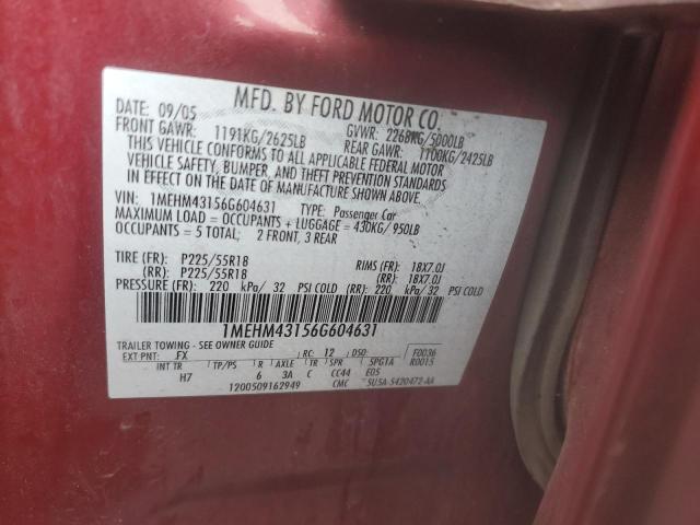 Photo 11 VIN: 1MEHM43156G604631 - MERCURY MONTEGO 