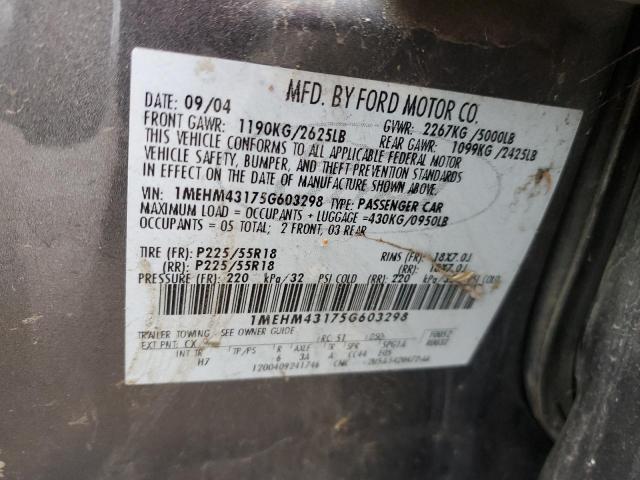 Photo 11 VIN: 1MEHM43175G603298 - MERCURY MONTEGO 