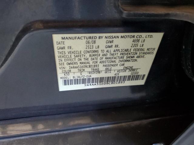 Photo 11 VIN: 1N4AA51E09C801893 - NISSAN MAXIMA S 