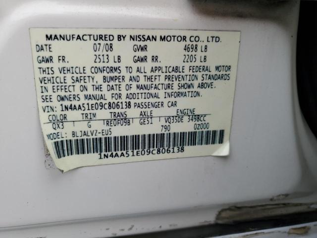 Photo 11 VIN: 1N4AA51E09C806138 - NISSAN MAXIMA S 