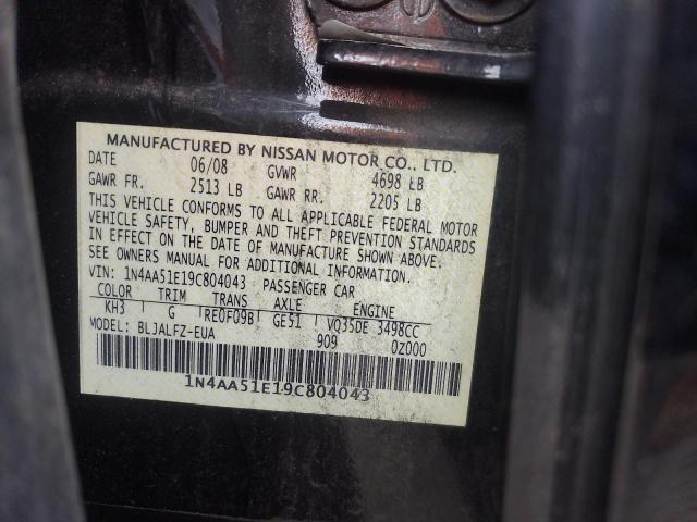 Photo 11 VIN: 1N4AA51E19C804043 - NISSAN MAXIMA S 