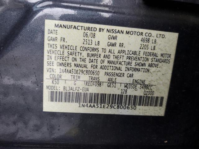 Photo 12 VIN: 1N4AA51E29C800650 - NISSAN MAXIMA 