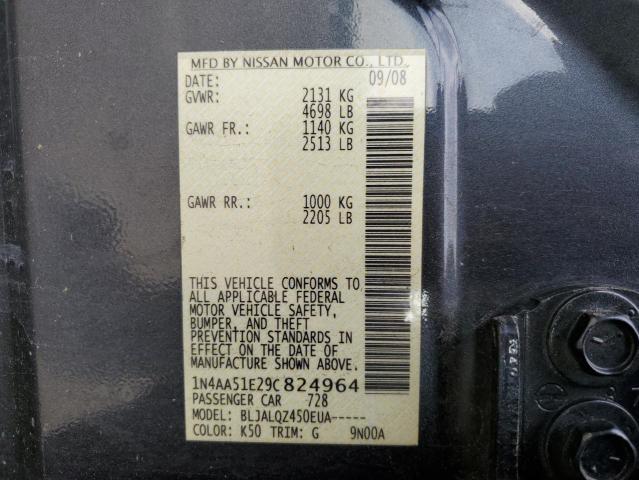 Photo 11 VIN: 1N4AA51E29C824964 - NISSAN MAXIMA S 