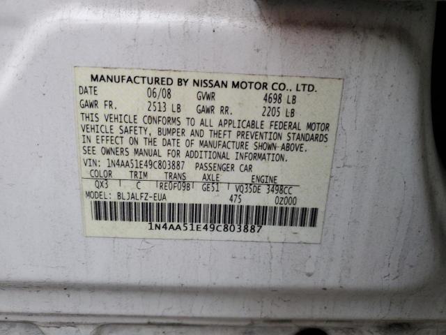 Photo 12 VIN: 1N4AA51E49C803887 - NISSAN MAXIMA 