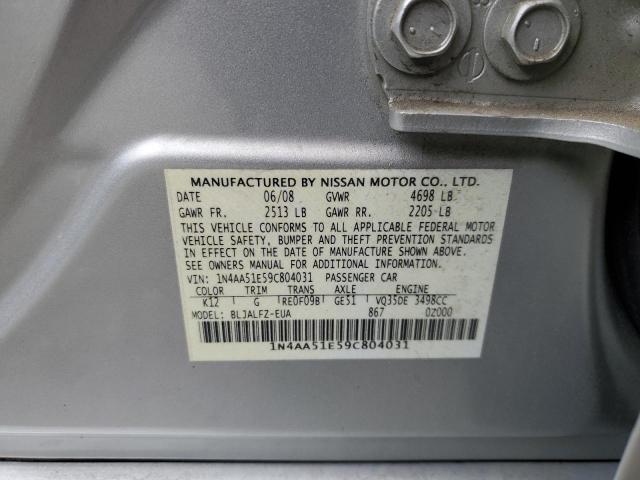 Photo 12 VIN: 1N4AA51E59C804031 - NISSAN MAXIMA 