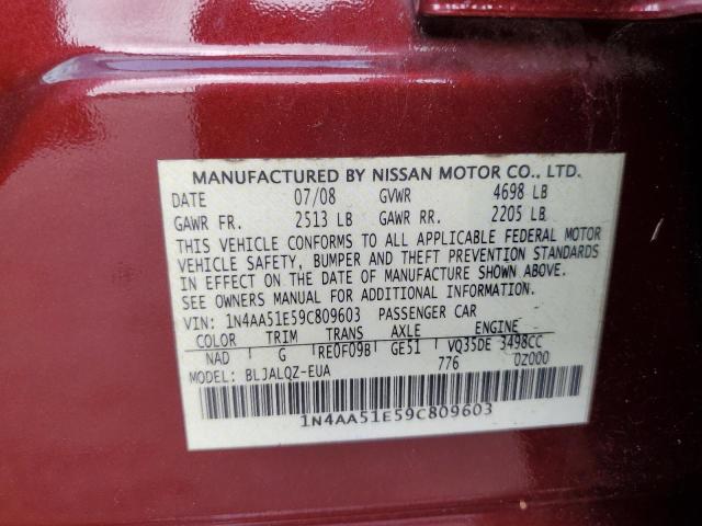 Photo 11 VIN: 1N4AA51E59C809603 - NISSAN MAXIMA 