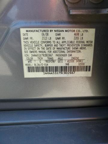 Photo 11 VIN: 1N4AA51E79C802667 - NISSAN MAXIMA S 