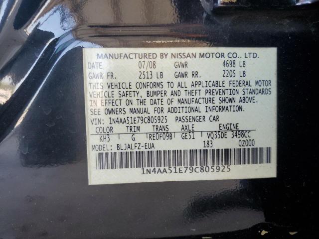 Photo 11 VIN: 1N4AA51E79C805925 - NISSAN MAXIMA S 