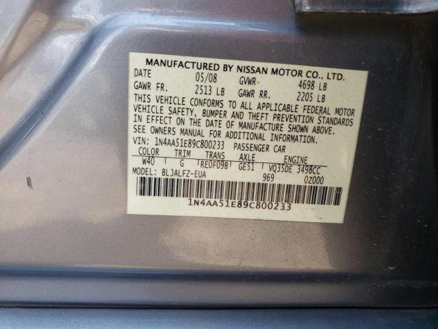 Photo 11 VIN: 1N4AA51E89C800233 - NISSAN MAXIMA 