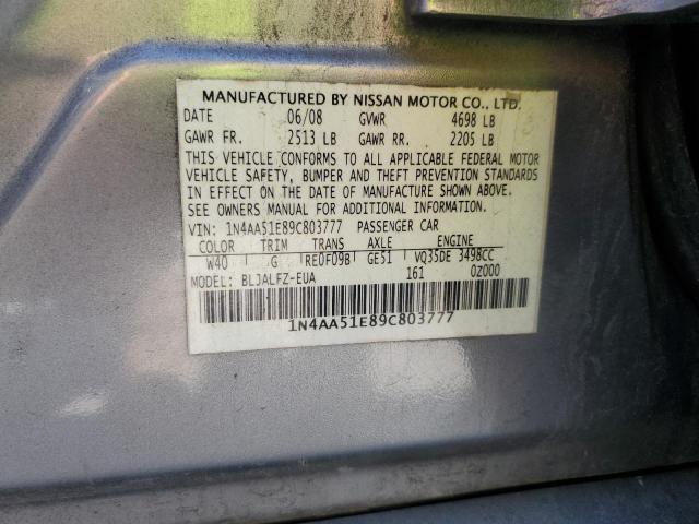 Photo 11 VIN: 1N4AA51E89C803777 - NISSAN MAXIMA 