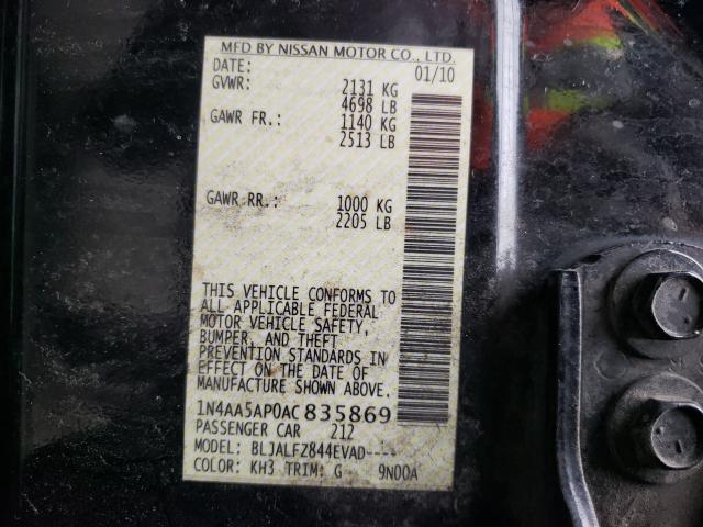 Photo 9 VIN: 1N4AA5AP0AC835869 - NISSAN MAXIMA S 