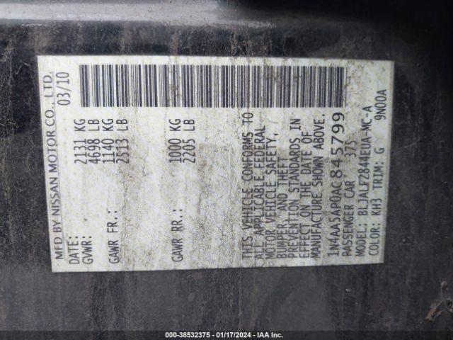 Photo 8 VIN: 1N4AA5AP0AC845799 - NISSAN MAXIMA 