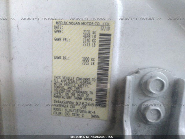 Photo 8 VIN: 1N4AA5AP0BC826266 - NISSAN MAXIMA 