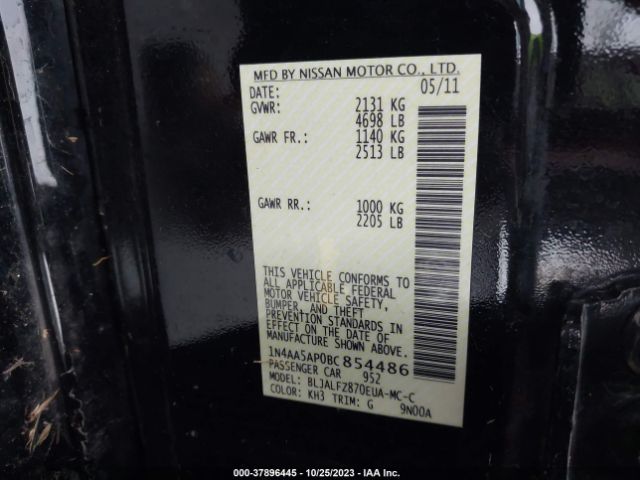 Photo 8 VIN: 1N4AA5AP0BC854486 - NISSAN MAXIMA 