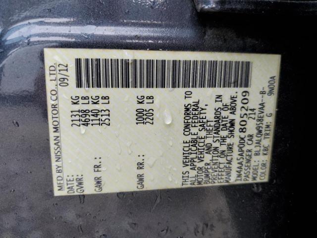 Photo 11 VIN: 1N4AA5AP0DC805209 - NISSAN MAXIMA 