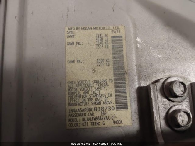 Photo 8 VIN: 1N4AA5AP0DC838730 - NISSAN MAXIMA 