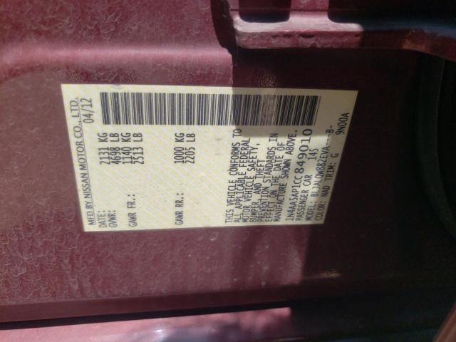 Photo 11 VIN: 1N4AA5AP1CC849010 - NISSAN MAXIMA S 