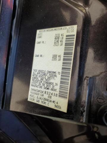 Photo 9 VIN: 1N4AA5AP2AC832438 - NISSAN MAXIMA S 