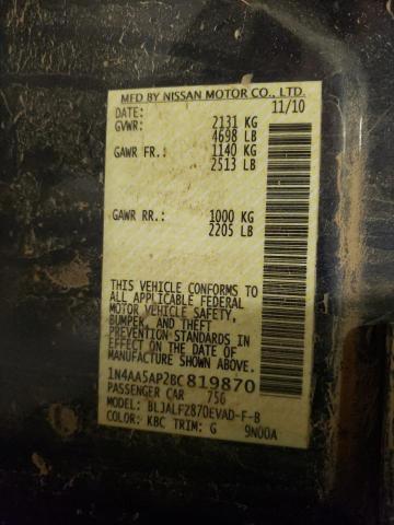 Photo 11 VIN: 1N4AA5AP2BC819870 - NISSAN MAXIMA 