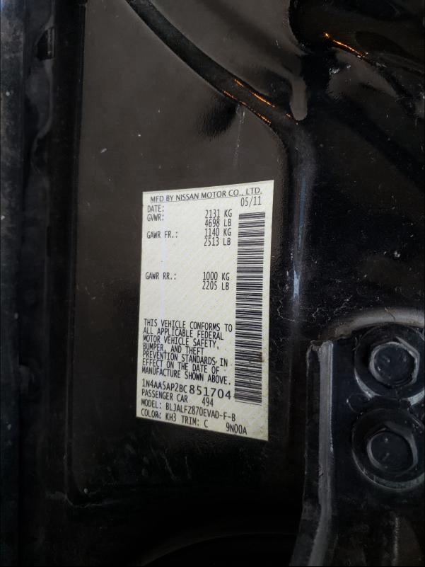 Photo 9 VIN: 1N4AA5AP2BC851704 - NISSAN MAXIMA 