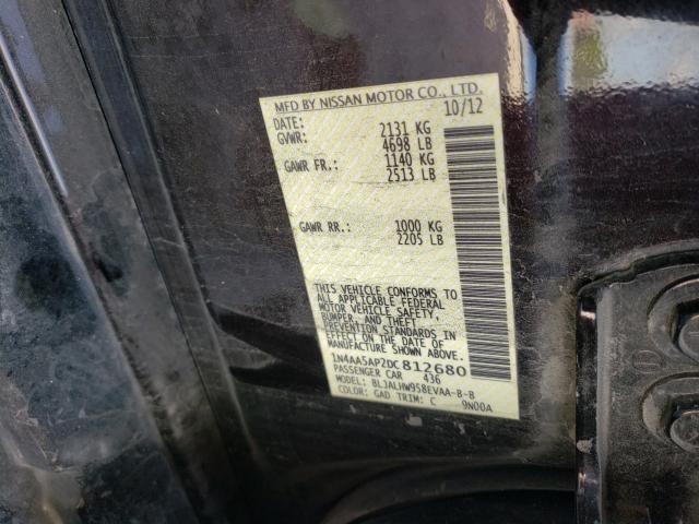 Photo 9 VIN: 1N4AA5AP2DC812680 - NISSAN MAXIMA S 