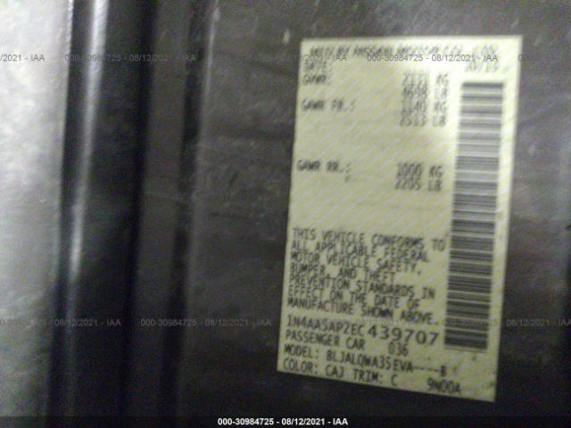 Photo 8 VIN: 1N4AA5AP2EC439707 - NISSAN MAXIMA 