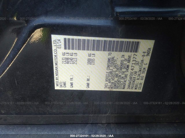 Photo 8 VIN: 1N4AA5AP2EC471377 - NISSAN MAXIMA 