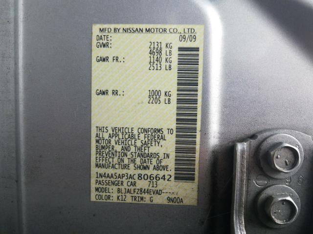 Photo 9 VIN: 1N4AA5AP3AC806642 - NISSAN MAXIMA S 