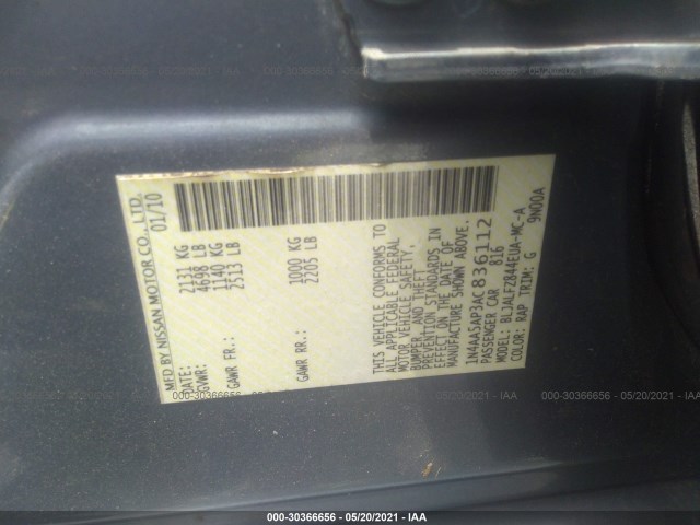 Photo 8 VIN: 1N4AA5AP3AC836112 - NISSAN MAXIMA 