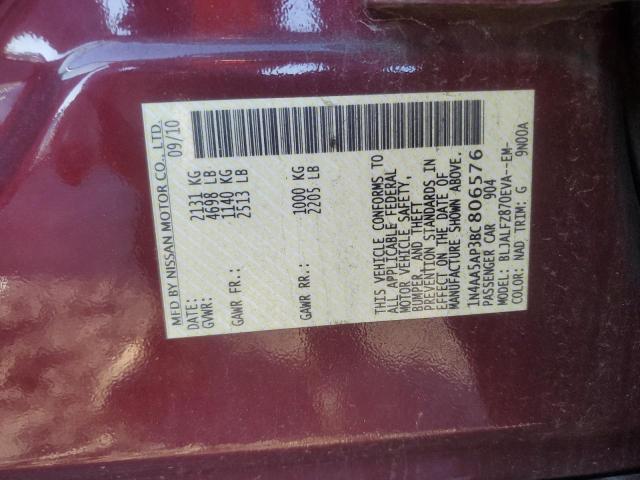 Photo 11 VIN: 1N4AA5AP3BC806576 - NISSAN MAXIMA S 