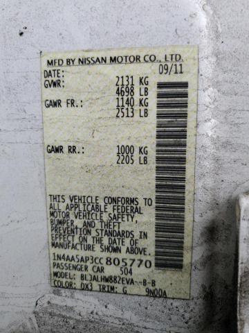 Photo 9 VIN: 1N4AA5AP3CC805770 - NISSAN MAXIMA S 