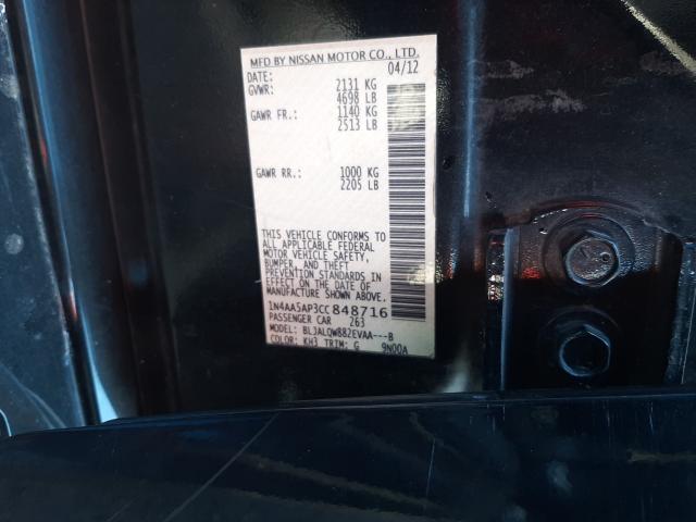 Photo 9 VIN: 1N4AA5AP3CC848716 - NISSAN MAXIMA S 