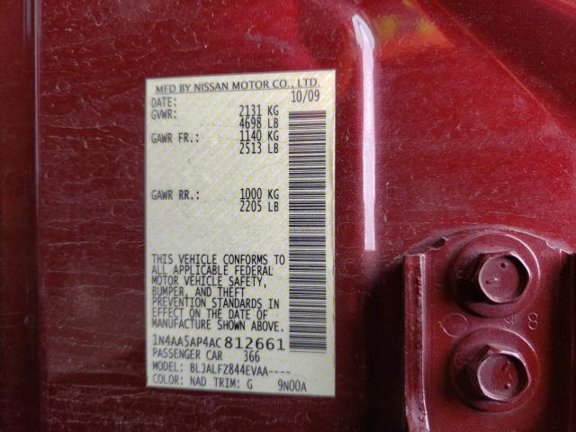 Photo 9 VIN: 1N4AA5AP4AC812661 - NISSAN MAXIMA S 