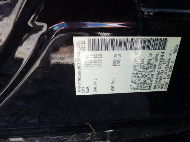 Photo 9 VIN: 1N4AA5AP4AC839844 - NISSAN MAXIMA S 